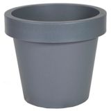 Mega Collections Plantenpot/bloempot - kunststof - grijs - buiten - D40 x H35 cm