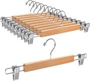 Amber Home Houten Kledinghangers met Clips - 10 Stuks - 36cm