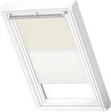 VELUX Origineel Verduisterend Rolgordijn Plus Plissé (DFD) Wit Kozijn, SK06, Licht Beige