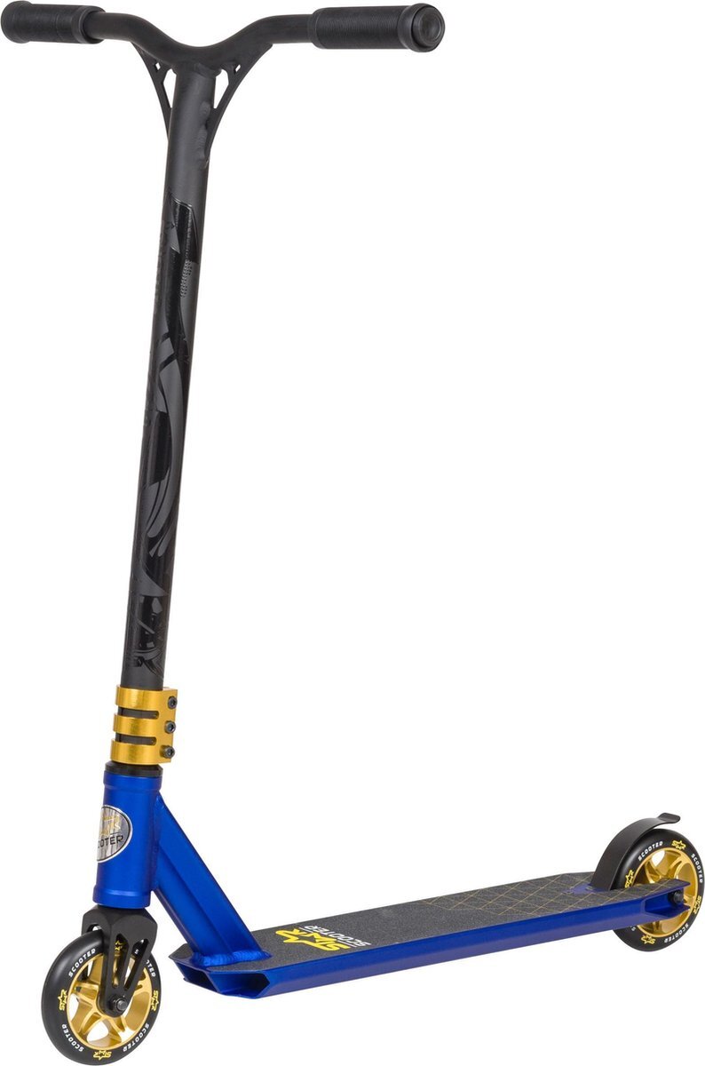 STAR SCOOTER Freestyle Jump alu stuntstep, 110mm Semi Pro, blauw / goud