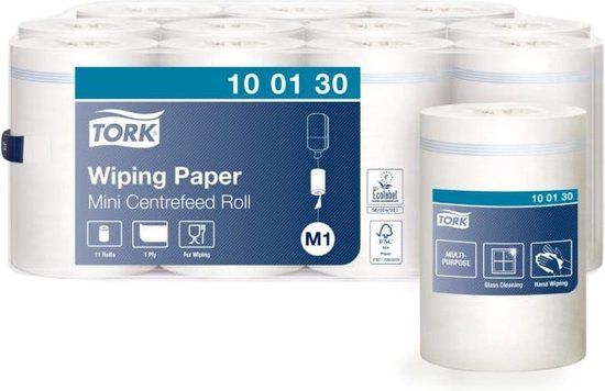 Tork Wiping Paper Plus Centerfeed Poetsrol Wit M2, Multifunctioneel, 1 x 368 vellen, 601502