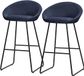ML-Design Set de 2 tabourets de bar bleu foncé 56x94x50 cm avec dossier et repose-pieds jusqu'à 120 kg