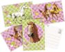 Merkloos / Sans marque Paarden 6x Paarden themafeest uitnodigingen/kaarten - Paarden kinderfeestje versieringen/decoraties