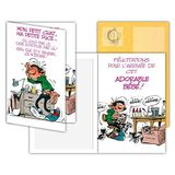 GLCT-0131 Gaston Lagaffe GLCT-0131 Geboortekaart Felicitaties met Motieven voor Baby's, Jongens, Meisjes, Papa, Mama, Humor, Geluk