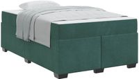 vidaXL - Bedframe - met - matras - Donkergroen - 120 - x - 190 - cm - Stof