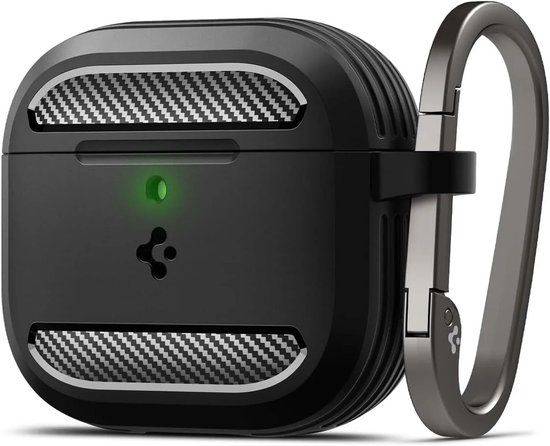 Spigen Rugged Armor Hoesje geschikt voor Apple AirPods 4 (2024) Zwart