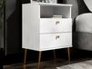 HIGHSTYLE Table de chevet 2 tiroirs blanc