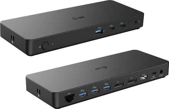 i-Tec USB-C Docking Station Pro - Triple Video - 2x DP + HDMI - USB-C - Ethernet - 100W - Zwart