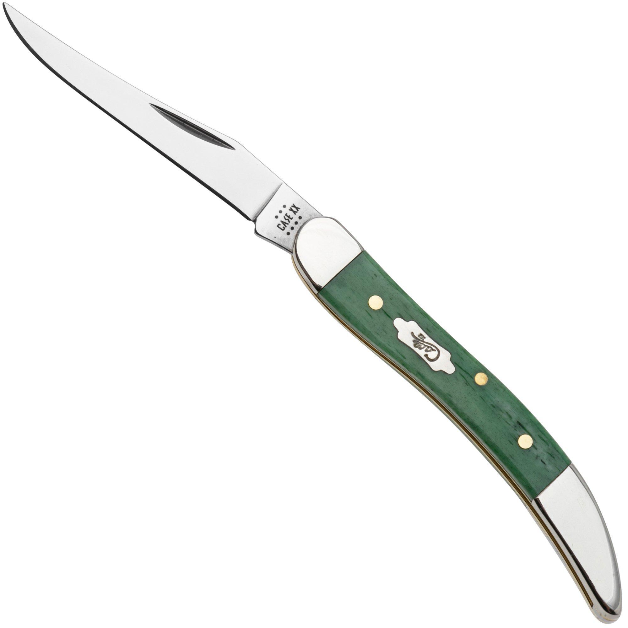 Case Knives Case Small Texas Toothpick 19941 Smooth Emerald Green Bone 610096 zakmes