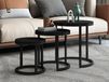 PLONA Lot de 3 tables d'appoint noir