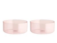 H&H Daylight Set van 2 kopjes van borosilicaatglas, roze, 11,5 x H 5 cm