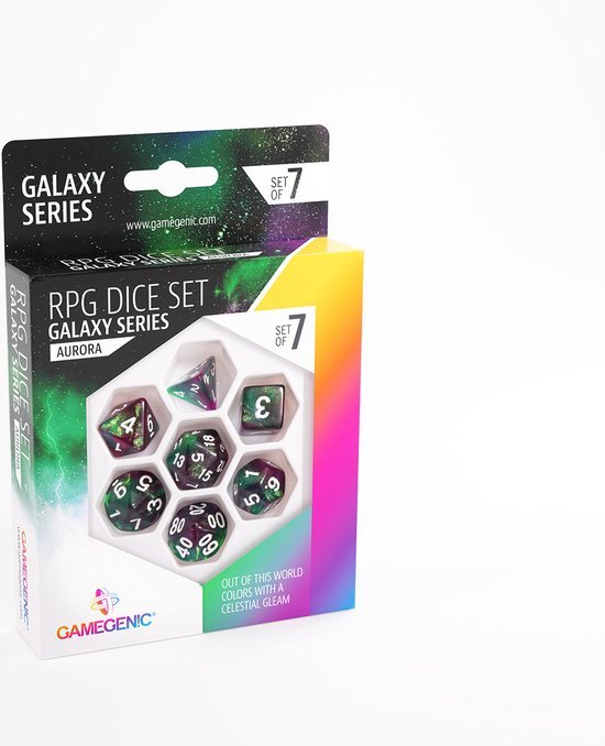 GameGenic RPG Dice Set - Galaxy Series Aurora (7 stuks)