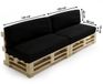 Bananair - Palletkussens 2x Set - Afneembare hoes - Waterbestendig - Tuinkussens voor Palletbank - 2x Zitkussen 120x80x15 cm & 2x Rugkussen 120x40x15 cm - Zwart