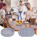 Set de 4 sous-plats Merkloos 9 pouces pour plats chauds, dessous de plat pour casseroles et poêles chaudes et 1 panier de rangement de cuisine, dessous de plat ronds en coton (bleu)