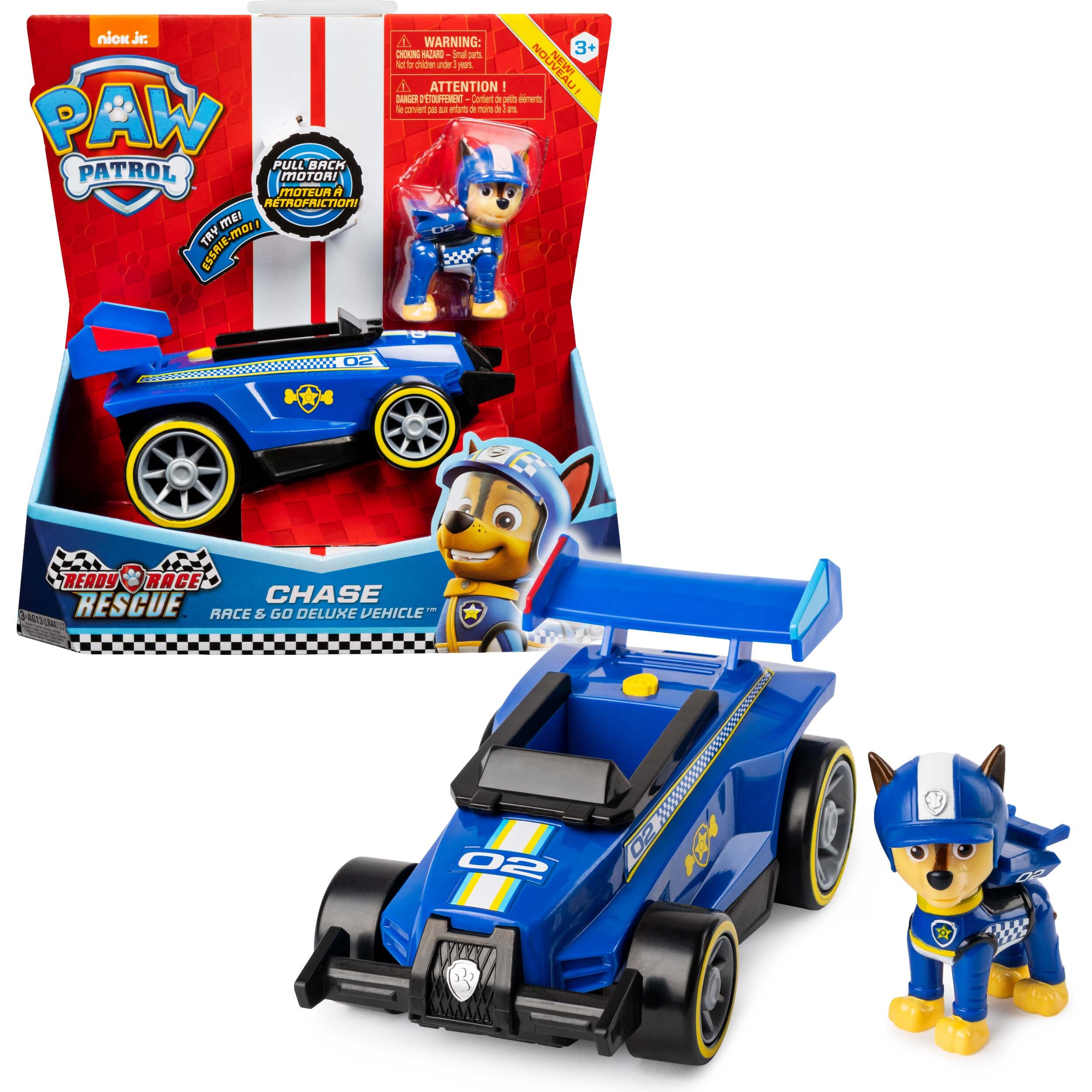 Spin Master Ready Race Rescue PAW Patrol, Race & Go luxe voertuig van Ready Race Rescue Chase met geluiden, voor kinderen vanaf 3 jr.