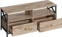 Vasagle meuble TV 120 cm de long avec 2 tiroirs et 2 compartiments ouverts