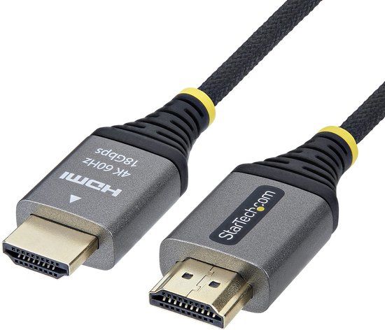 StarTech.com HDMI2-FLEX-4K60-50C HDMI kabel 0,5 m HDMI Type A (Standaard) Zwart, Zilver