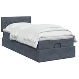 vidaXL Ottomaanse Bed met Matras en LED Donkergrijs 90 x 190 cm