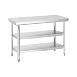 Royal Catering RVS Werktafel - 120 x 60 cm - 600 kg - 3 levels - Opvouwbaar