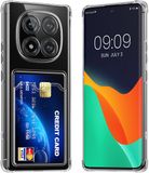 kwmobile Hoesje met kaarthouder voor Xiaomi Redmi Note 14 Pro 5G/14 Pro+ 5G/Poco X7 - telefoonhoesje met kaartsleuf - Soft Case - beschermhoesje in transparant