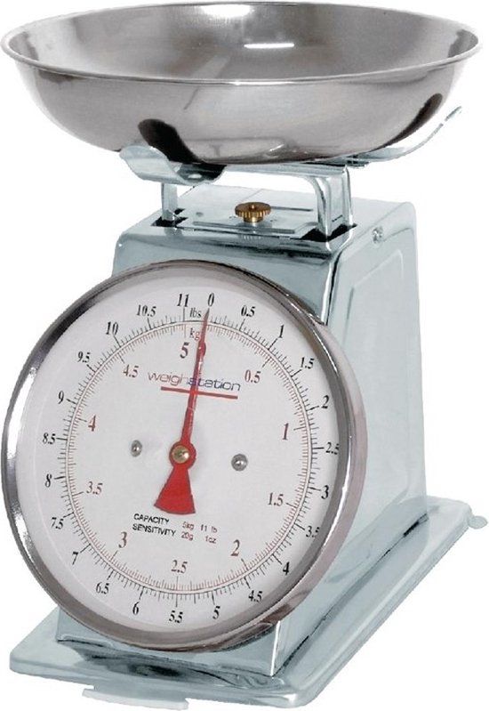 Weighstation Grote Keukenweegschaal - 5kg - RVS - Grijs