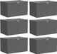 vidaXL Opbergbox 6 stuks non-woven stof 60 x 43 x 35 cm 90,3 L Antraciet