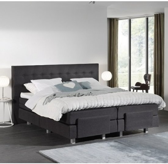 Beddenbriljant .nl Boxspring Elektrisch - King - 180 x 200 - Stof Zwart