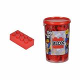 Simba 104118905 Blox, 100 rode bouwstenen voor kinderen vanaf 3 jaar, 8 stuks, inclusief doos, hoge kwaliteit, volledig compatibel met vele andere fabrikanten