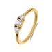 Lucardi Dames Stainless steel goldplated ring met zirkonia voor dames - Ring - Staal - Goudkleurig - 16 / 50 mm