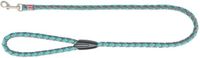 Hondenriem Trixie Cavo Aqua Hondenriem - Verstelbaar, Gevlochten Singelband - 100x1.8 cm - Grijs/Aqua