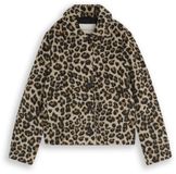 Tom Tailor - Wollen jas met luipaardprint - Maat L - beige leo print