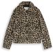 Tom Tailor - Wollen jas met luipaardprint - Maat L - beige leo print