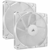 CORSAIR RS140 140 mm PWM Ventilatoren – Daisy-Chain Aansluiting – Geluidsarm – Magnetische Koepellager – Dubbel Pakket – Wit