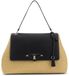 GUESS Maggie Straw Flap Shoulder Bag Natural / Black zwart