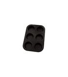 Pradel Excellence - Bakvorm voor 6 muffins van koolstofstaal, anti-aanbaklaag, bakaccessoires voor kulinaire bereiding - Oven- en vaatwasmachinebestendig - 26,5 x 18 x 3 cm - Zwart
