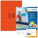 HERMA 4557 Gekleurde Etiketten A4, set van 14 (105 x 42,3 mm, 1.400 velles, papier, mat) zelfklevend, bedrukbaar, permanent Klevende Kleuretiketten, 19.600 etiketten voor printer, rood