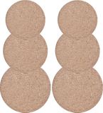 Zeller Set van 6x pannenonderzetters kurk rond 20/23/26 cm