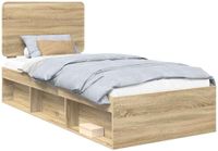 vidaXL Bedframe Sonoma Eiken 100 x 200 cm Massief Grenenhout