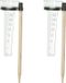 Relaxdays Regenmeter met Grondpen - Set van 2 - 35 mm/m² - Kunststof - Hout - Tuin