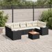 Maison Exclusive - Ensemble de meubles de jardin 8 pièces avec canapé et coussins, noir, en polyrotin