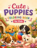 Cute Puppies Coloring Book for Kids