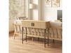 HOMCOM Table console Chêne noir Portes coulissantes Salon
