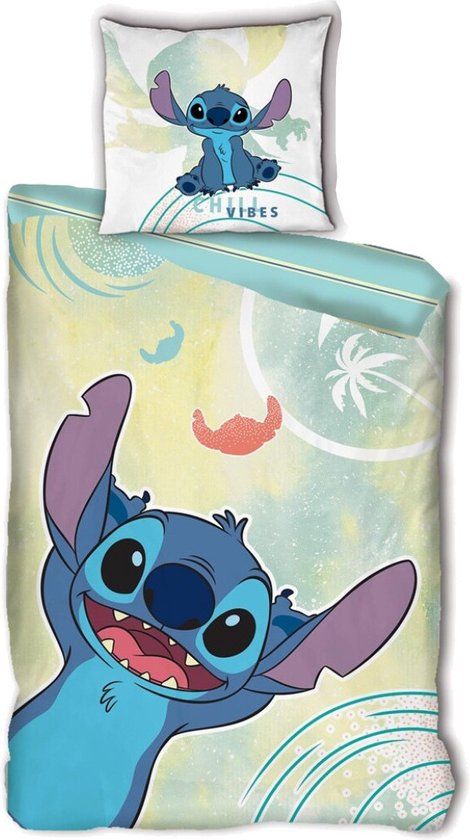 4KidsOnly Disney Lilo & Stitch - Chill Vibes - Eenpersoons Dekbedovertrek - 140 x 200 cm - Katoen