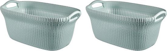Curver Knit Wasmand - 40 l - set van 2 - Misty Blue