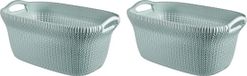 Curver Knit Panier à linge - 40 l - set de 2 - Misty Blue