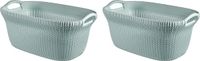 Curver Knit Wasmand - 40 l - set van 2 - Misty Blue