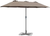 vidaXL Tuinparasol 370 x 197 x 239 cm Polyester en Aluminium Taupe