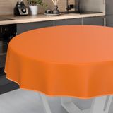 Afwasbaar Wasdoek Tafelkleed, Afwasbaar Tafelzeil, Tuintafelkleed voor Binnen en Buiten, Rond, 140 cm, met Zoom, Oranje