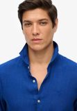 Superdry Linnen Vacation overhemd met borduursel Heren Lange mouwen shirts Elite Blue S