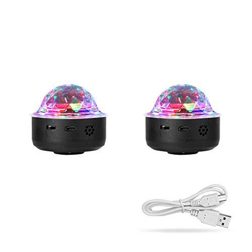 Haofy RGB-podiumlamp, mini-muzieklamp met magneetbasis, geluidsbesturing discolicht voor bruiloft party bar club KTV, USB oplaadbaar (zwart)